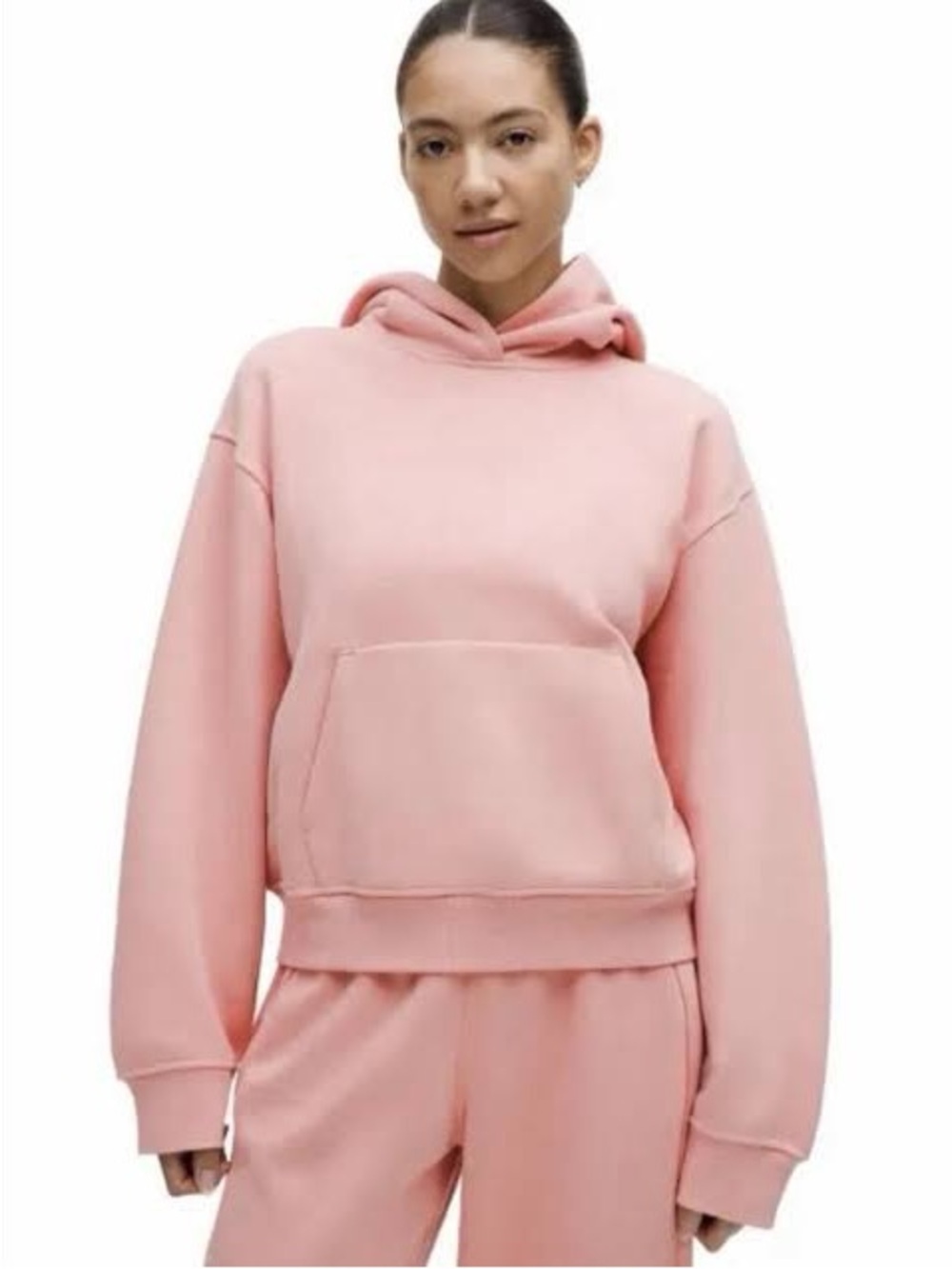Lululemon Women's Oversized Hooded Casual Fleece Pullover in toasted pink size10